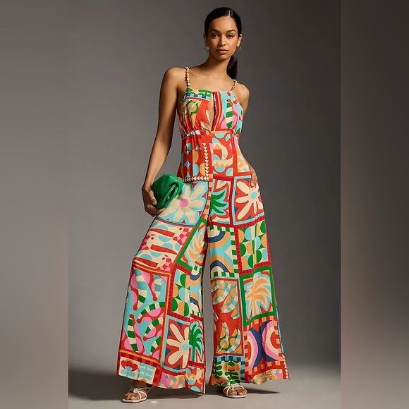 FARM Rio Pants - FARM Rio Cutout Halter Jumpsuit  Size M
